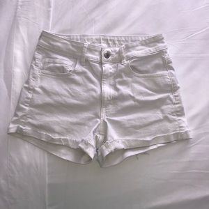 American Eagle White High Waisted Shorts